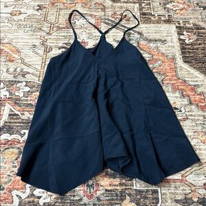 Amanda Uprichard Navy Silk Flowy Racerback Tank Top sz S